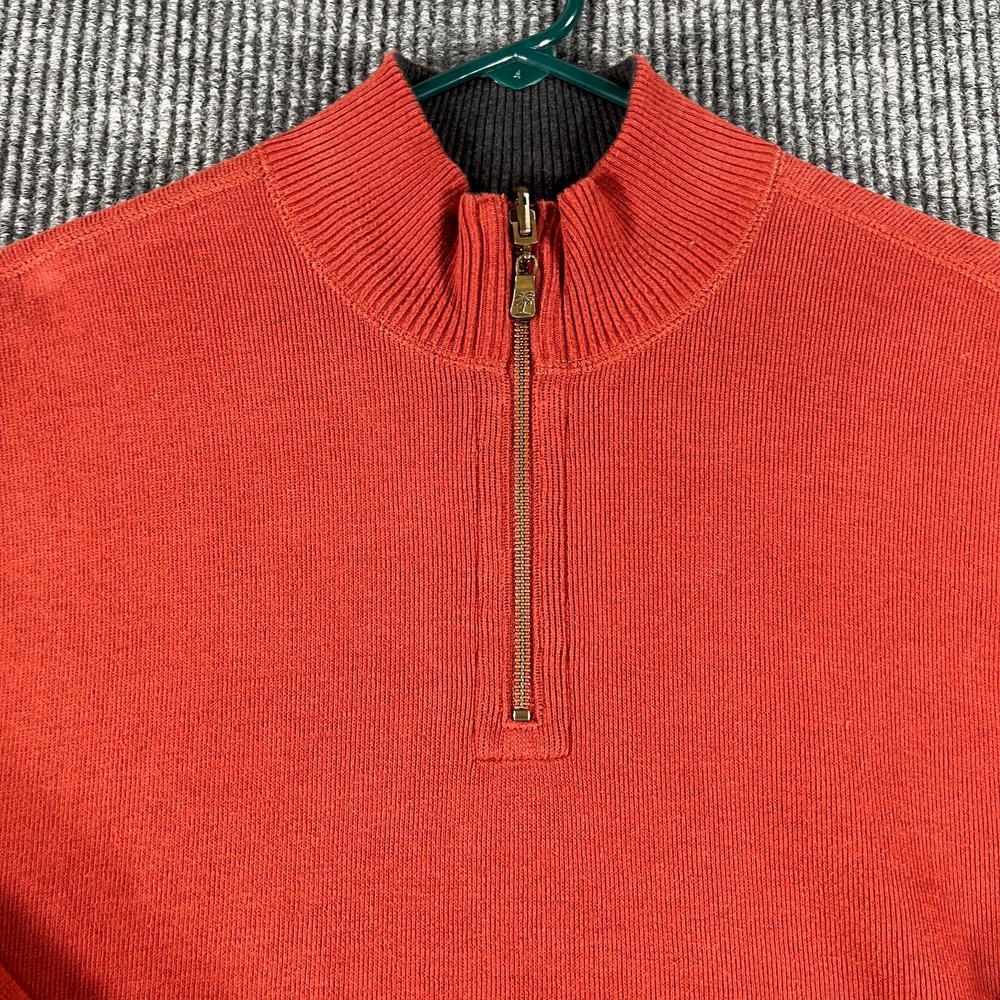 Tommy Bahama Mens Sweatshirt XL Extra Large Orange Long Sleeve Zip Reversible